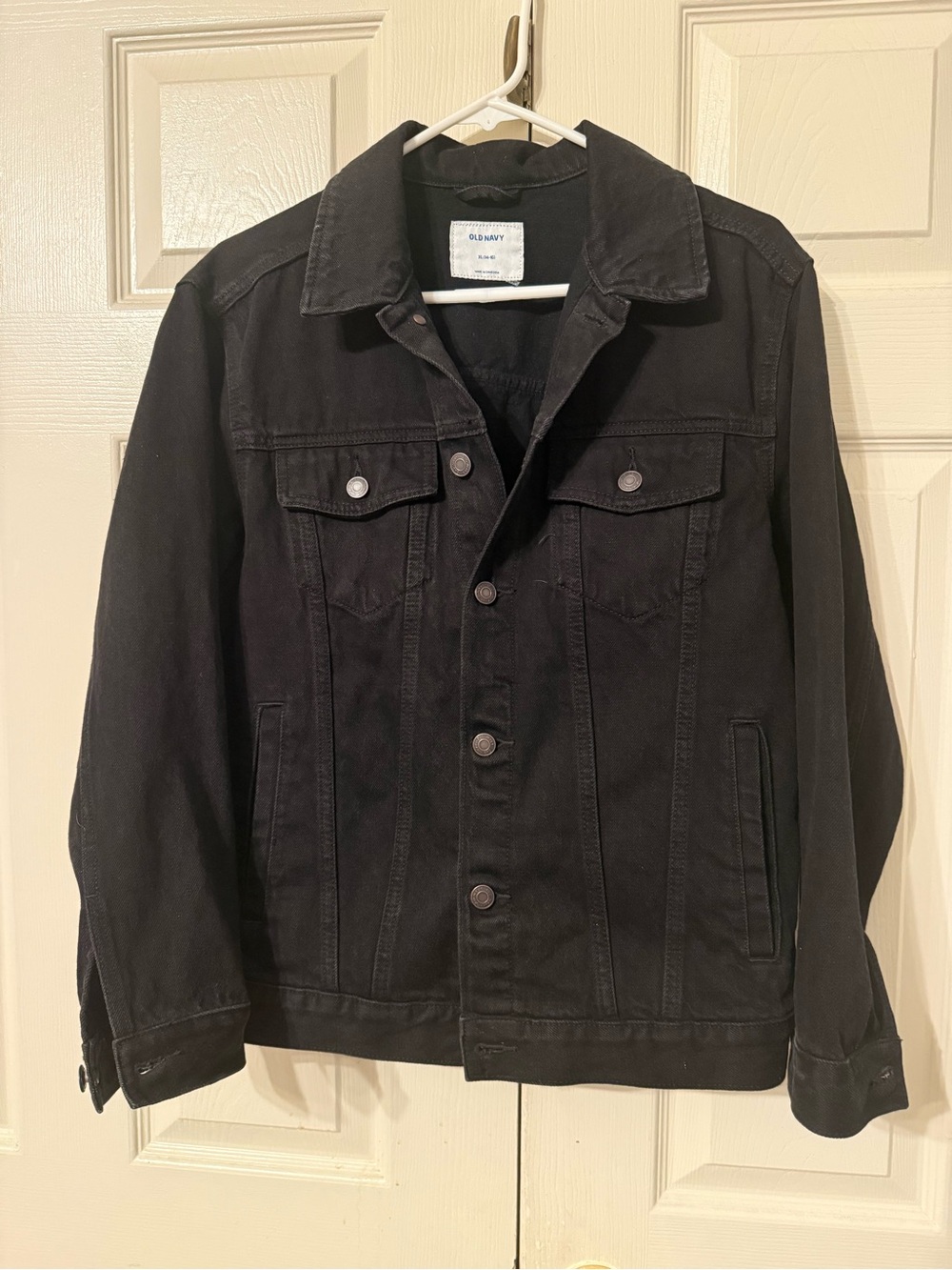 Old Navy Black Denim Trucker Jacket . juniors size 14-16